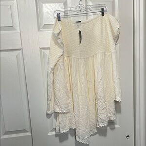 Torrid Ivory Smocked Off-Shoulder Top